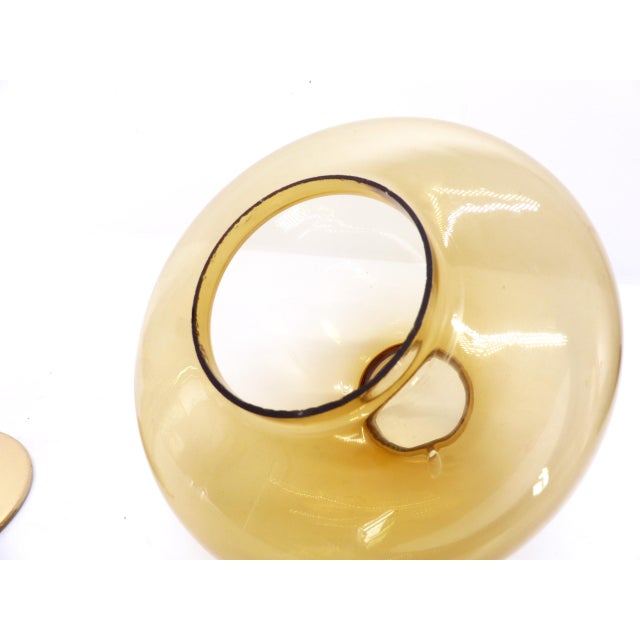 Metal Scandinavian Model Claudia L10227 Candleholder in Amber Glass by Hans-Agne Jakobsson for Hans-Agne Jakobsson Ab Markaryd, 1960s For Sale - Image 7 of 9