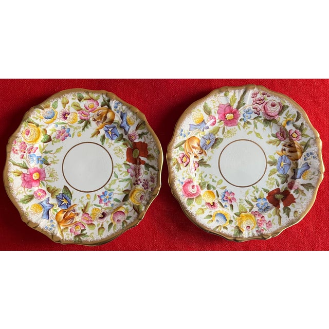 English English Fine Bone China Floral 8" Porcelain Plates by Hammersley - Set of 8 For Sale - Image 3 of 10