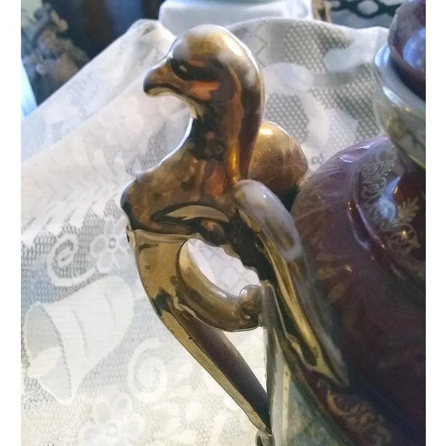 Burgundy Late 19th Century Antique Royal Vienna-Style Porcelain Hand-Painted Vase From Austria For Sale - Image 8 of 12