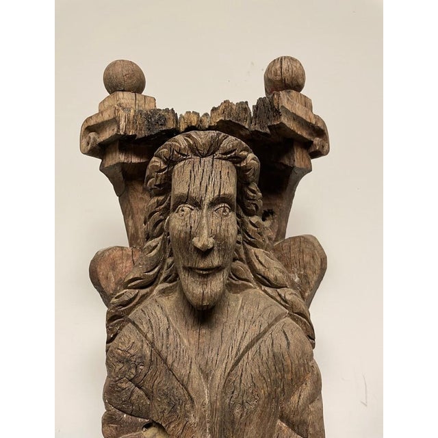 Early 18th Century 18th Century Russian Carved Oak Figure of a Saint For Sale - Image 5 of 12