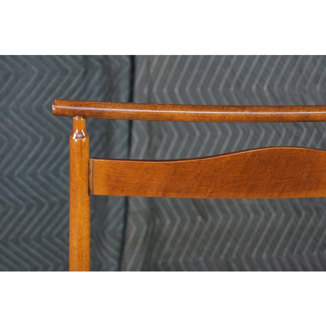 Antique Shaker Style Maple Ladderback Elder's High Back Arm Chair Woven Seat For Sale - Image 13 of 18