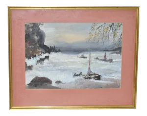 Vintage "Stormy Seas" Watercolor c.1930s