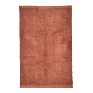 1950s Turkish Handloom Home Living Terracota Rug For Sale