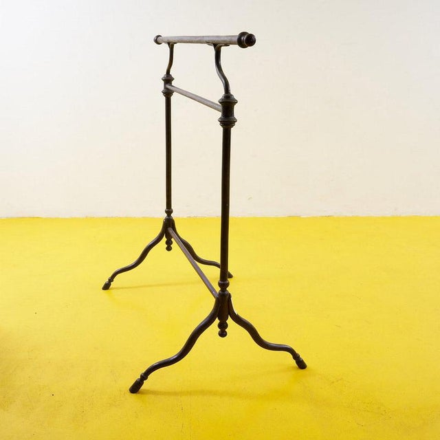 Black Industrial Wrought Iron Drying Rack For Sale - Image 8 of 9