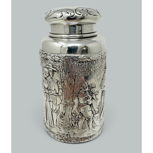Antique German Sterling Silver Teacaddy Neresheimer Sohnes Berthold Muller 1900 For Sale - Image 12 of 13