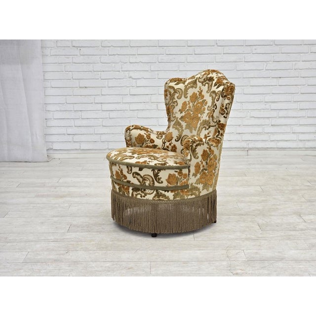 Small Danish Armchairs in Brown/Beige Furniture Fabric, 1970s, Set of 2 For Sale - Image 13 of 18