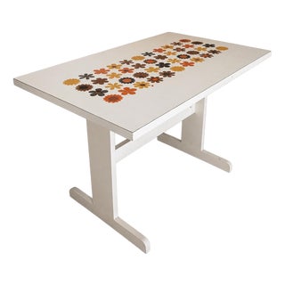 Mid-Century Modern Space Age Floral Formica Dining Table, 1970s For Sale