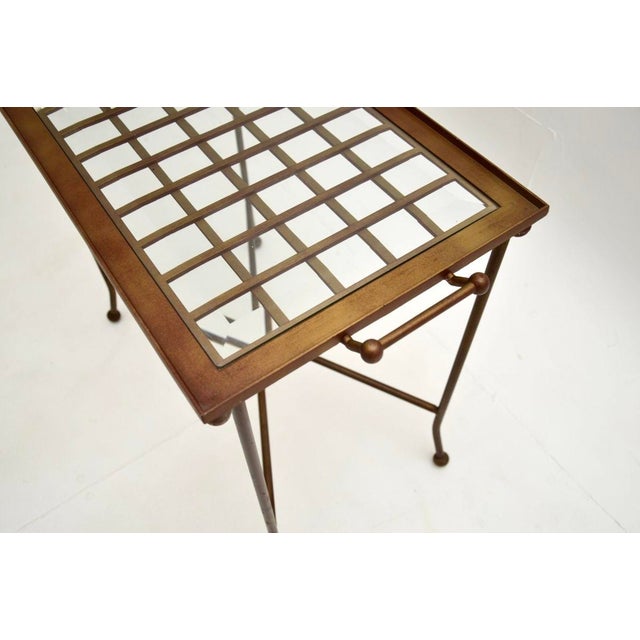 Vintage Brass and Glass Tray Top Side Table, 1970s For Sale - Image 6 of 8
