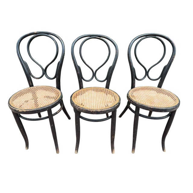 N14 Fischel 19s Thonet Style Bistro Chairs, 1860, Set of 3 For Sale - Image 4 of 14