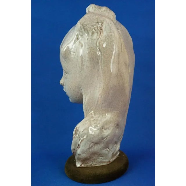 20th Century Majolica Bust of a Girl by Pietro Melandri for Matteucci, Italy For Sale - Image 4 of 18