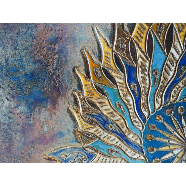Aqua Eastern Sun in Raku Ceramic, 2024 For Sale - Image 8 of 14