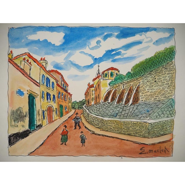 Elisée Maclet, The Ramparts, Watercolor, Early 20th Century For Sale - Image 8 of 8