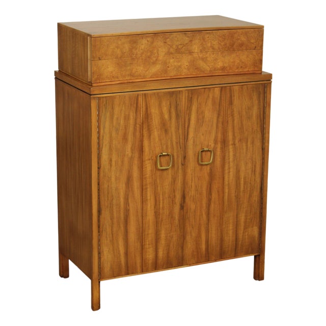 Widdicomb Mid-Century Modern Walnut & Burl Gentlemans Chest For Sale