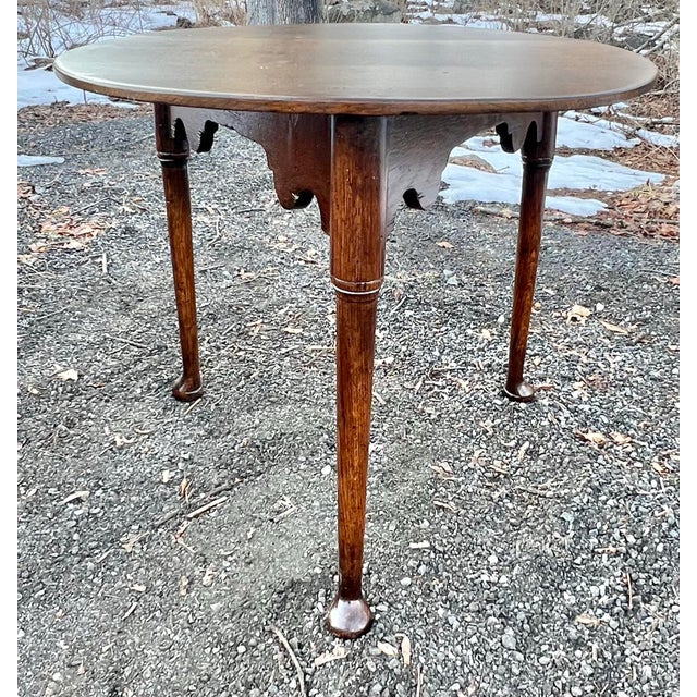 Wood Georgian Style Oak Cricket Pub Table For Sale - Image 7 of 9