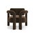 Contemporary Double Arch Armchair in Brown Chenille from Insidherland For Sale - Image 3 of 10