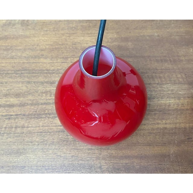Glass Mid-Century German Red Glass Pendant Lamps from Peill & Putzler, 1960s, Set of 2 For Sale - Image 7 of 18