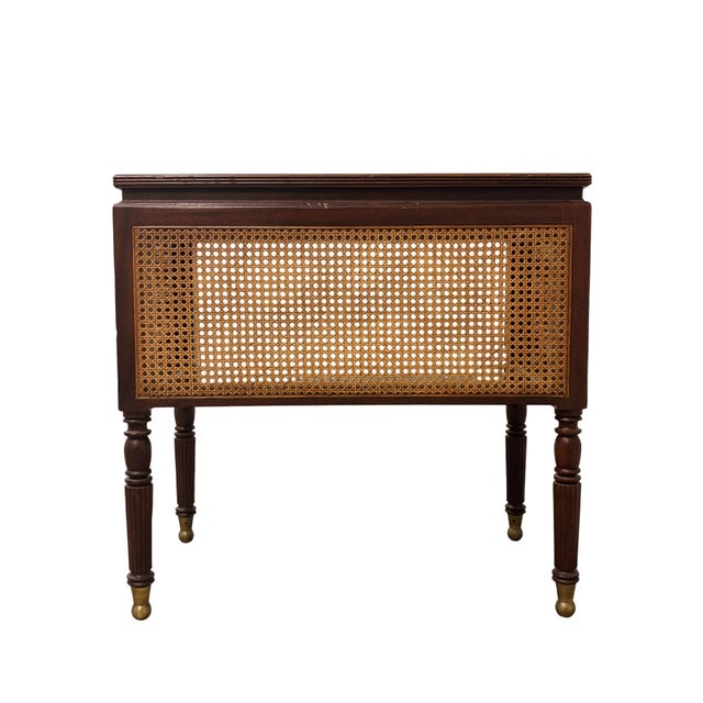 Wood Late 20th Century Baker Furniture Milling Road Mahogany Cane Console Side Table For Sale - Image 7 of 9
