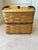 Vintage Peterboro Woven Basket With Braided Leather Handles & Lid For Sale - Image 15 of 15