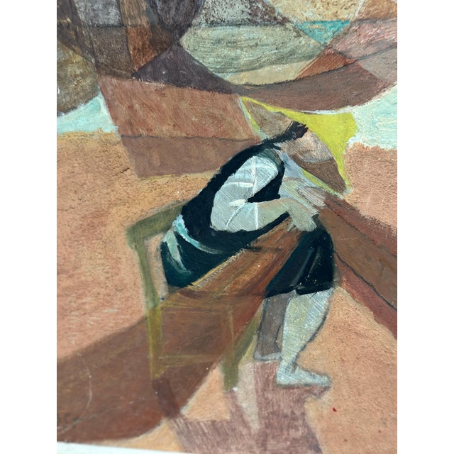Nils Öst, Figure with Boats, 1950s, Oil Painting on Panel, Framed For Sale - Image 4 of 18