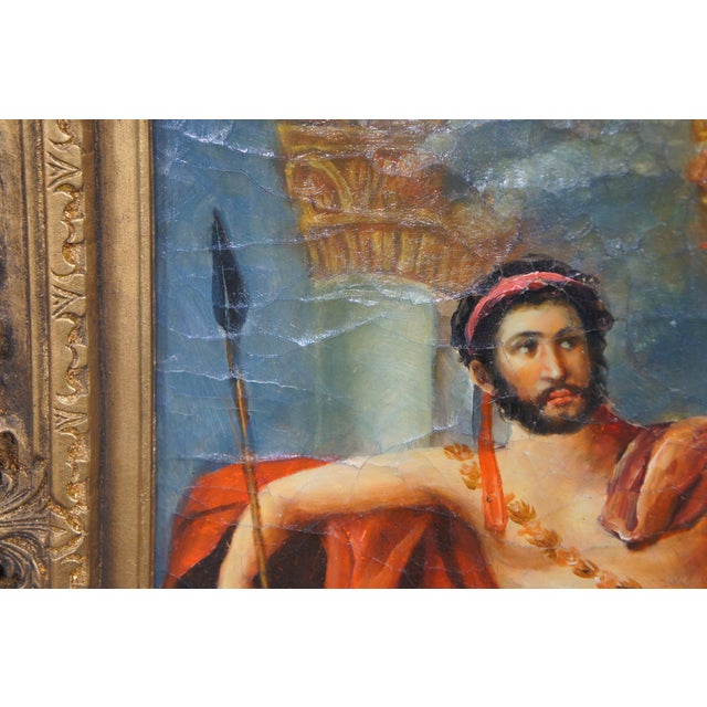 Late 20th Century Mars Being Disarmed by Venus After Jacques-Louis David Classical Painting 40", Framed For Sale - Image 11 of 13