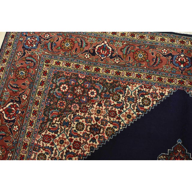 Textile Tabriz Rug 9’10” X 12’9” Blue Wool Vintage Traditional Hand-Knotted Carpet For Sale - Image 7 of 15