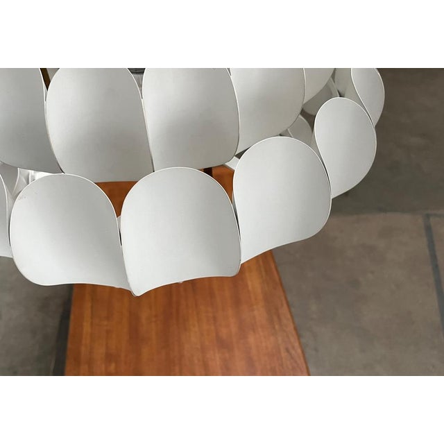 Mid-Century Swiss White Metal Pendant Lamp by H. Zender for Temde, 1960s For Sale - Image 6 of 18