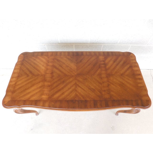 Wood Weiman Tables French Louis XV Style ⁣⁣⁣Parquetry Inlaid Writing Desk 52"w For Sale - Image 7 of 18