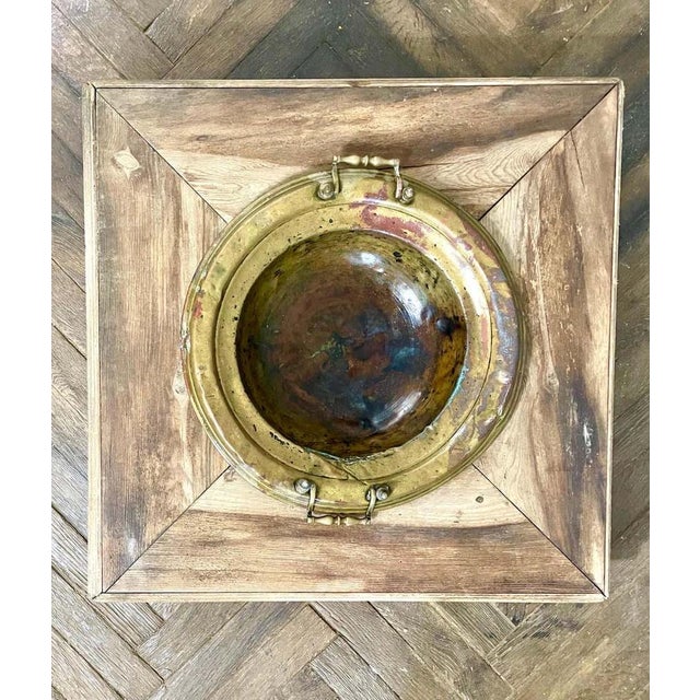 Brazier Heater Planter in Copper on Wooden Base For Sale - Image 10 of 16