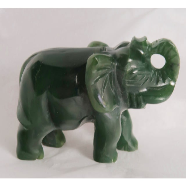 Jade Miniature Well-Carved Lucky Elephant Believed to Bring Happiness and Good Luck For Sale - Image 4 of 18