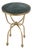 Hager 16 in. W Round Marble & Metal Side Table, Green Marble For Sale