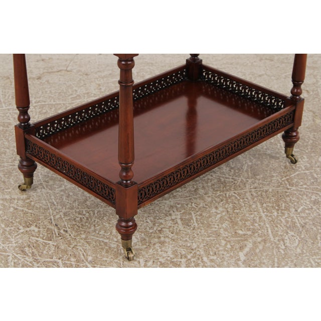 John Widdicomb Marquetry Inlaid Serving Bar Cart For Sale - Image 13 of 18