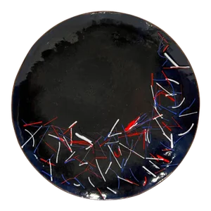 1960s Mod Psychedelic Abstract Style of Jackson Pollock Copper Enamel Plate