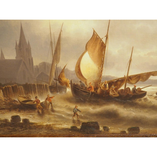 Dramatic 19th Century Maritime Oil on Canvas Painting by Josef Mahorcig, 1880 For Sale - Image 4 of 18