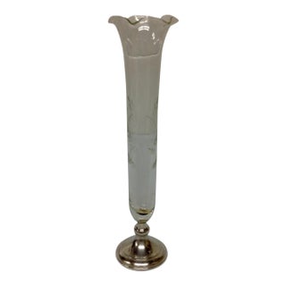 Crystal & Sterling Wheat Pattern Bud Vase by Web For Sale