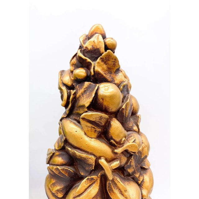 Metal 20th Century Gold Painted Plaster Topiary/ Centerpiece For Sale - Image 7 of 10