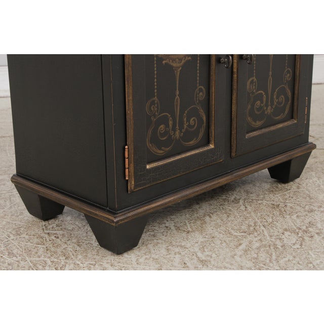 Regency Style Paint Decorated Open Bookshelf Unit For Sale - Image 9 of 16