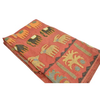 Red Hand Stitched Applique Cover For Sale