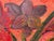 2000 - 2009 Vibrant abstract red flowers with splashes of green & yellow on box canvas 2007 For Sale - Image 5 of 8