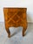 Vintage Italian Burl Olive Wood Parquetry Two-Drawer Miniature Chest With Shell-Form Handles For Sale - Image 9 of 12