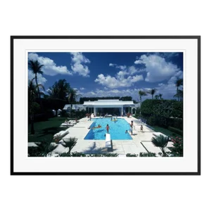 Pool in Palm Beach 1985 by Slim Aarons Framed C-Print