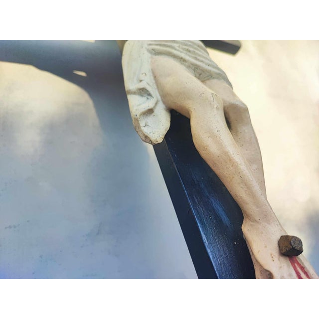 Black Wooden Cross of Saint Jesus, 1890s For Sale - Image 8 of 12