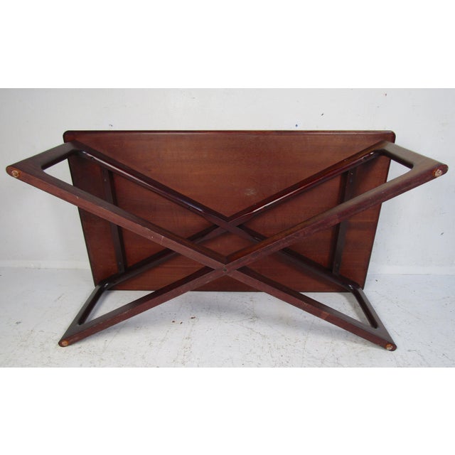 Mid-Century Modern Rosewood "X" Base Coffee Table For Sale - Image 4 of 12