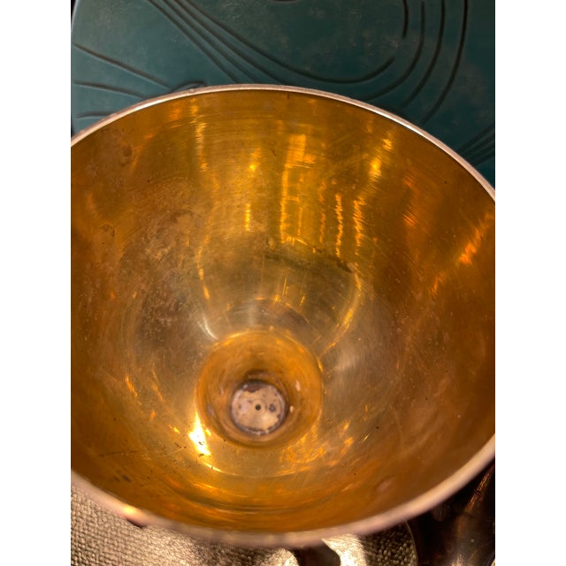 Mid Century Modern Brass Pineapple Compote & Candlesticks For Sale - Image 12 of 15