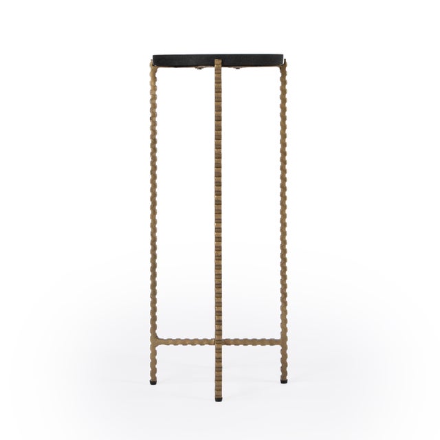 Spritely Home Accent Furniture Nigella Granite Cross Legs Accent Table, Multi-Color For Sale - Image 4 of 7