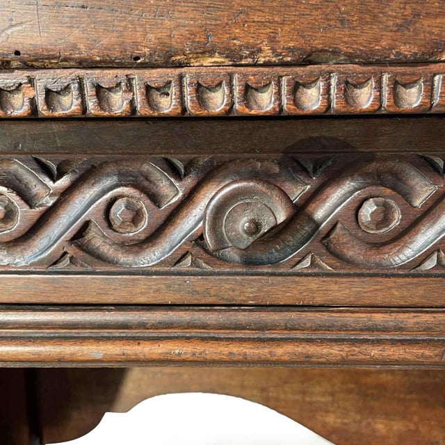 Walnut Dining Table with Drawers For Sale - Image 4 of 10
