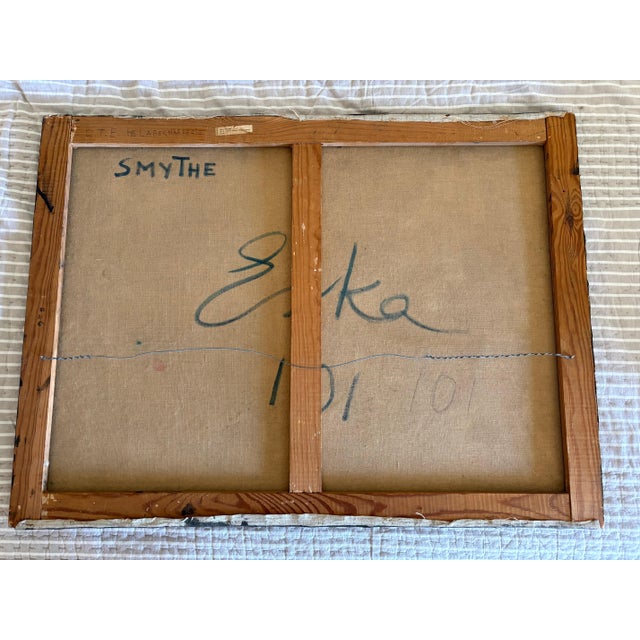 1960s Eska Smythe Original Painting, Avant Garde 1960's 32"w X 23.5"t For Sale - Image 5 of 5