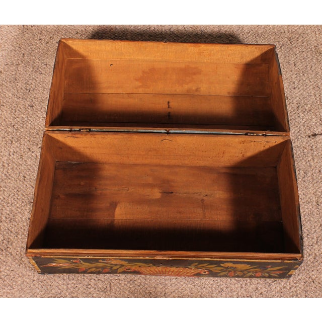 Norman Wedding Chest in Painted Wood, 1800s For Sale - Image 10 of 11