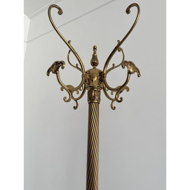 Italian Brass Hall Tree with Onyx Marble Base, 1960s For Sale - Image 14 of 18
