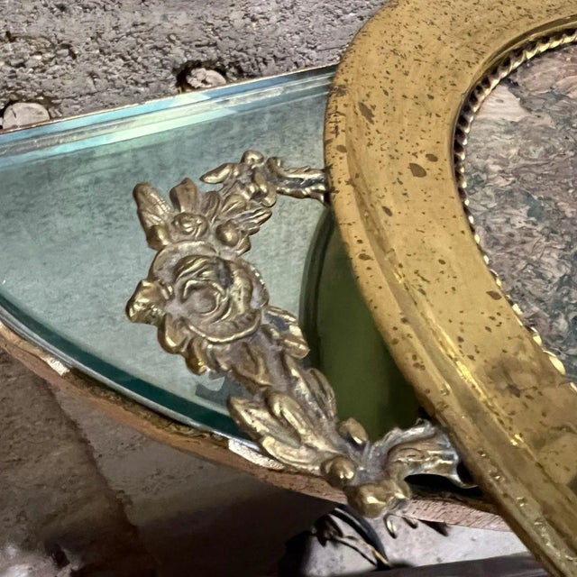 Brass European Antique Service Tray Ornate Brass For Sale - Image 8 of 11