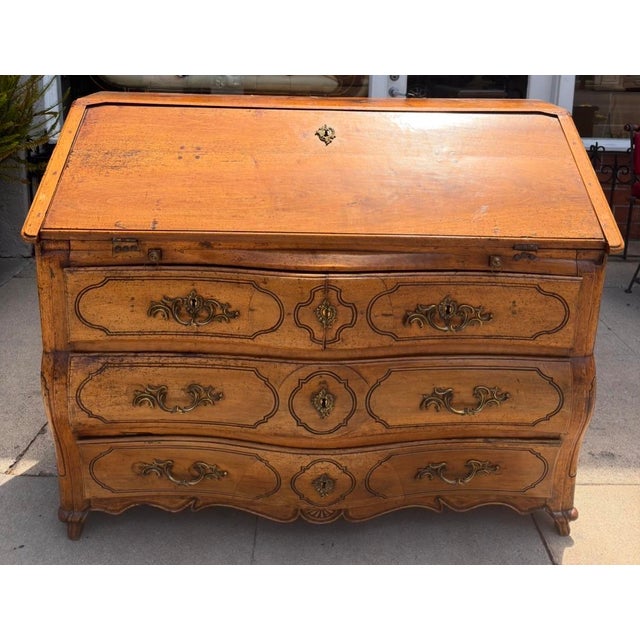 Antique 18th C French Country Fruitwood Secretary Desk For Sale In Los Angeles - Image 6 of 8